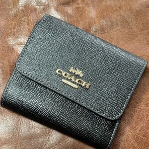 Coach Black Textured Leather Wallet